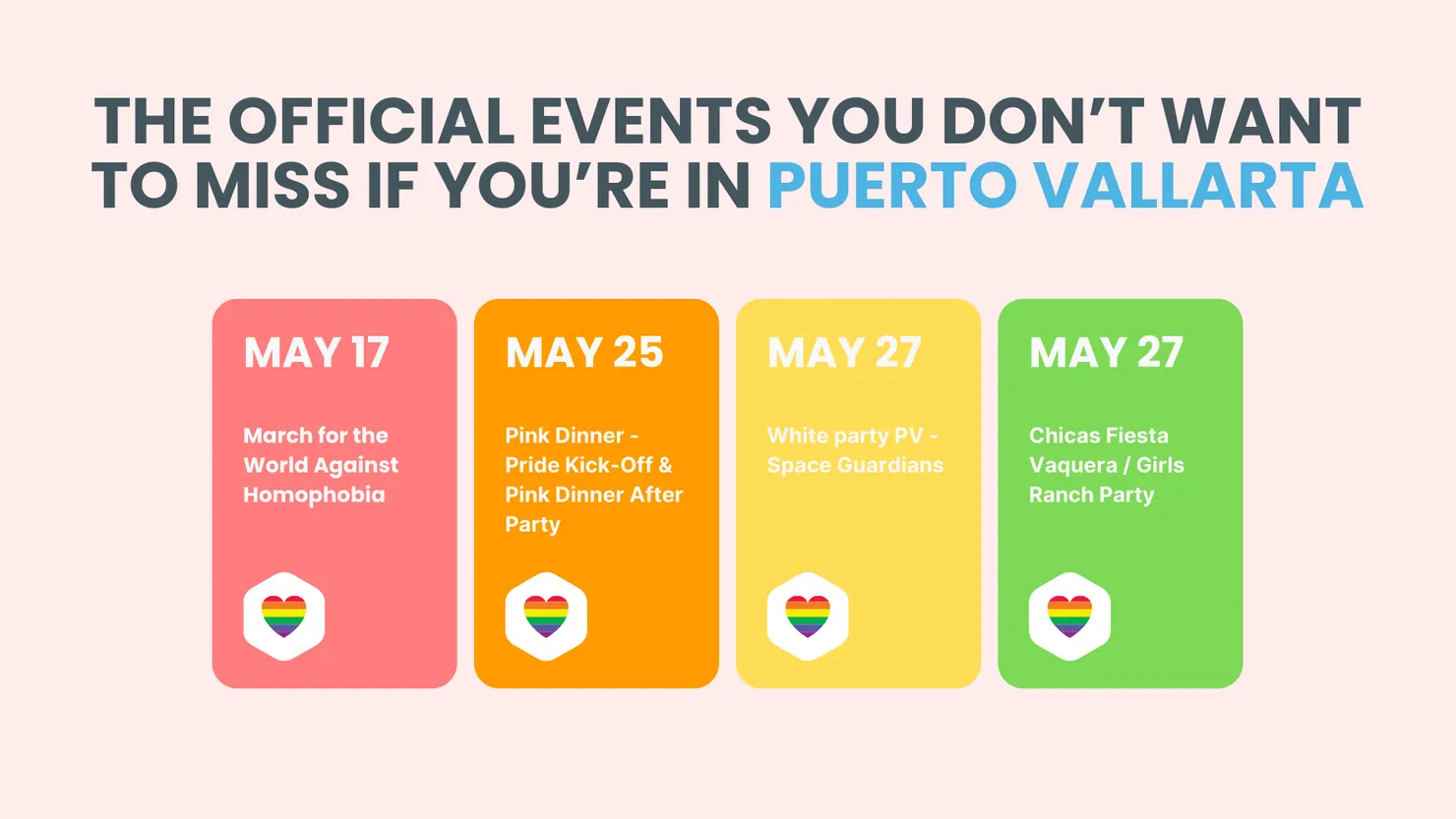 The Pride event timeline in Puerto Vallarta