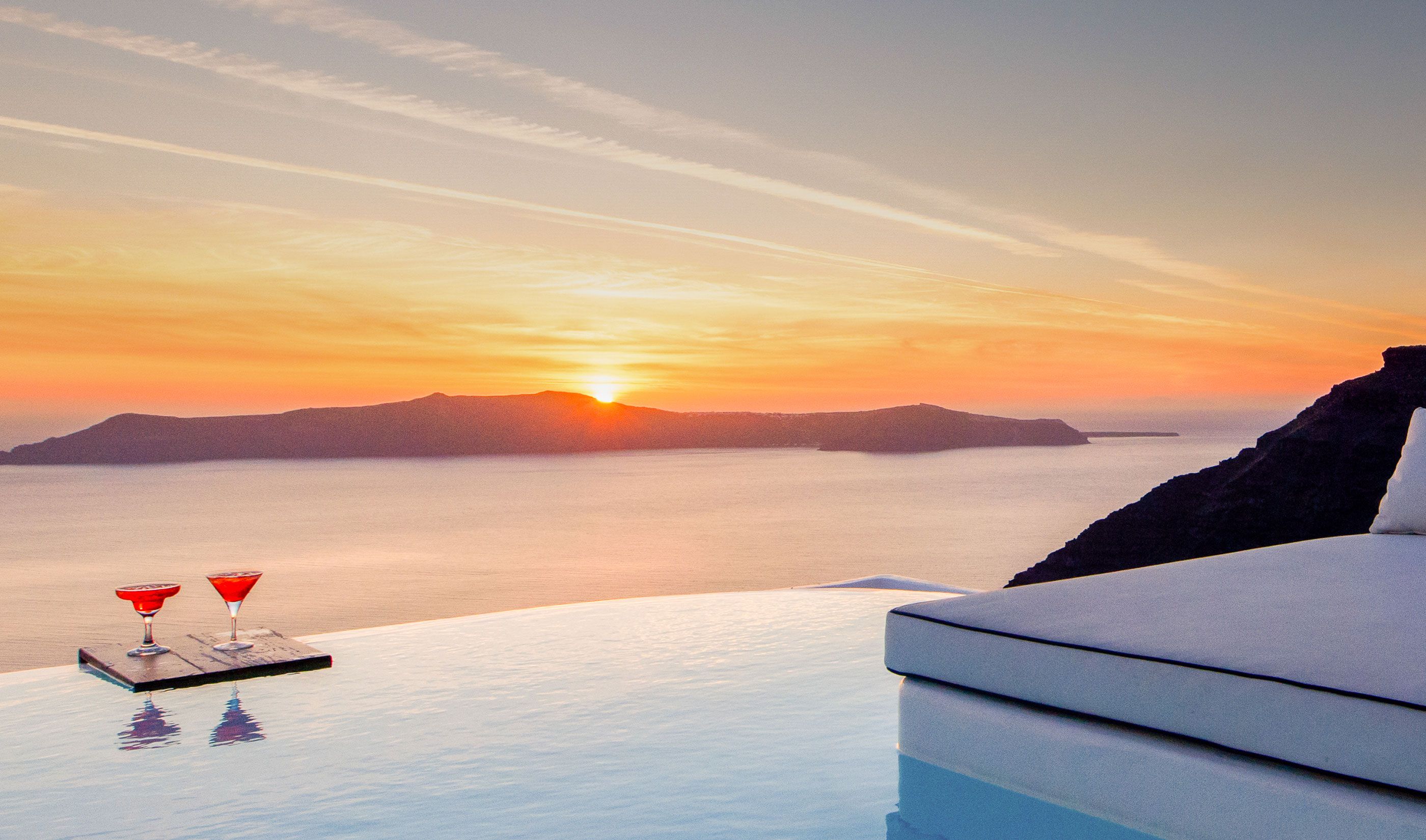 Pool in Dana Villas Hotel in Santorini, Greece