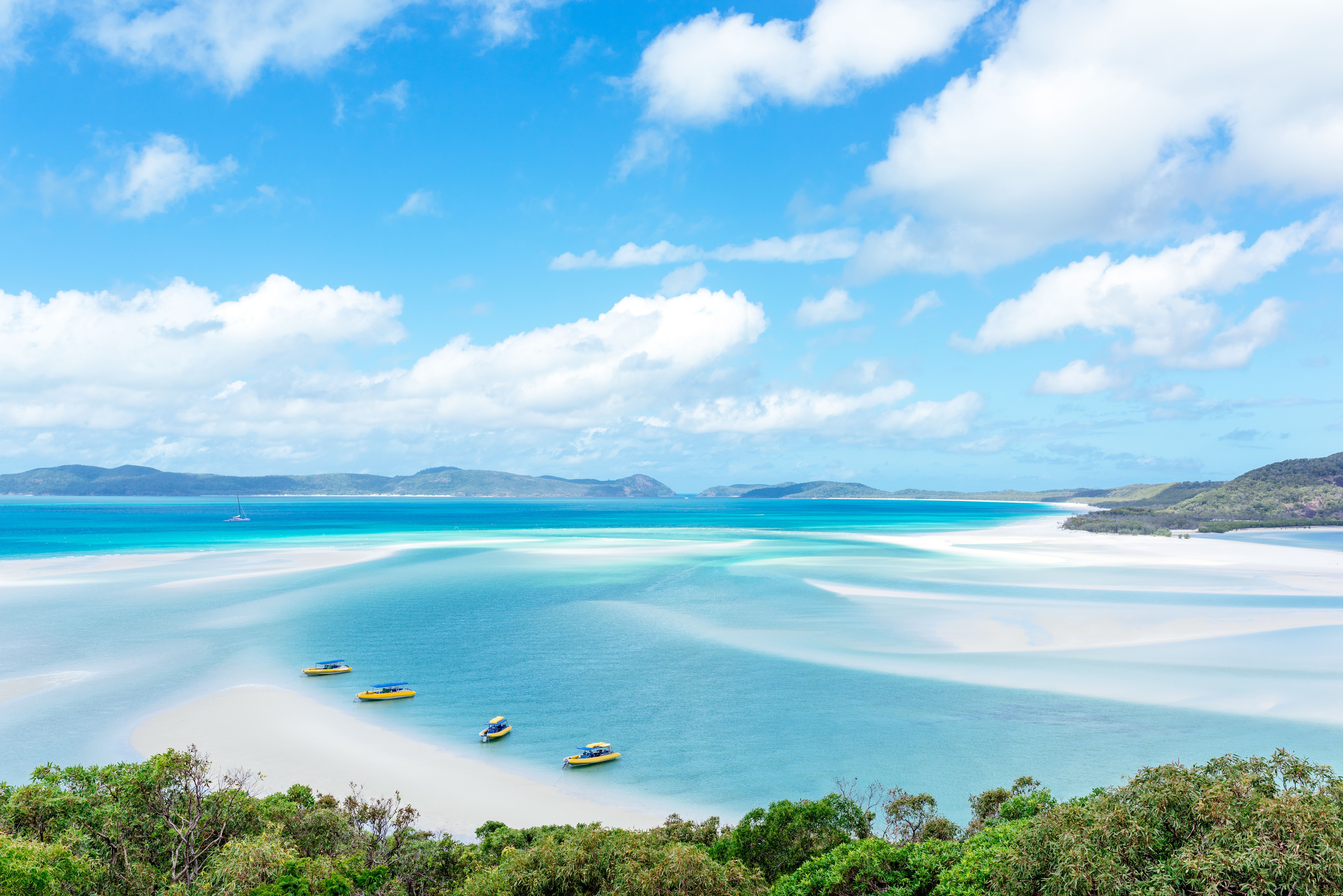 Whitehaven Beach is stretch along Whitsunday Island, Australia