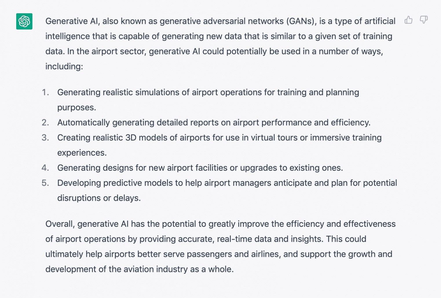 What are the applications of Generative AI in the airport sector?