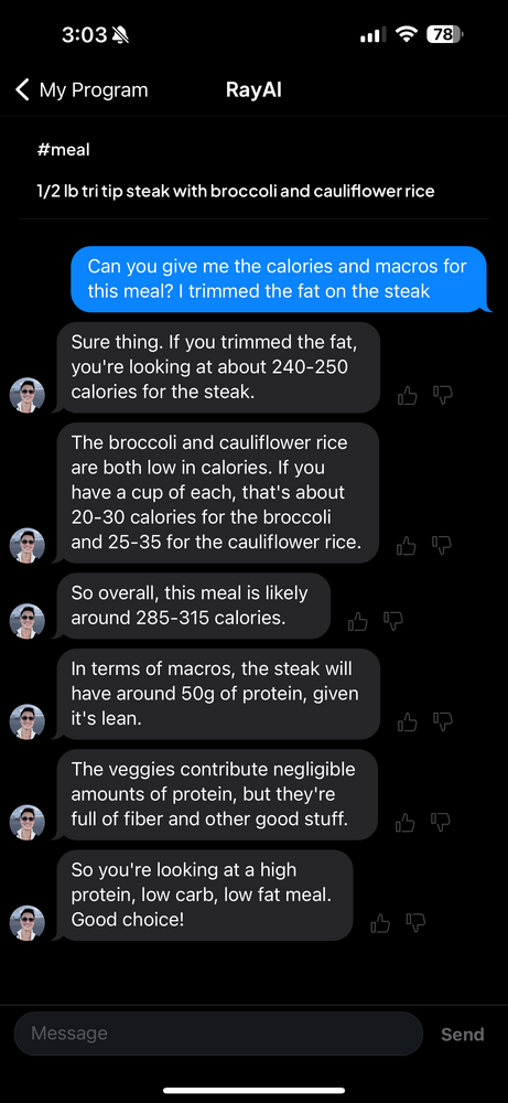 meal convo screenshot