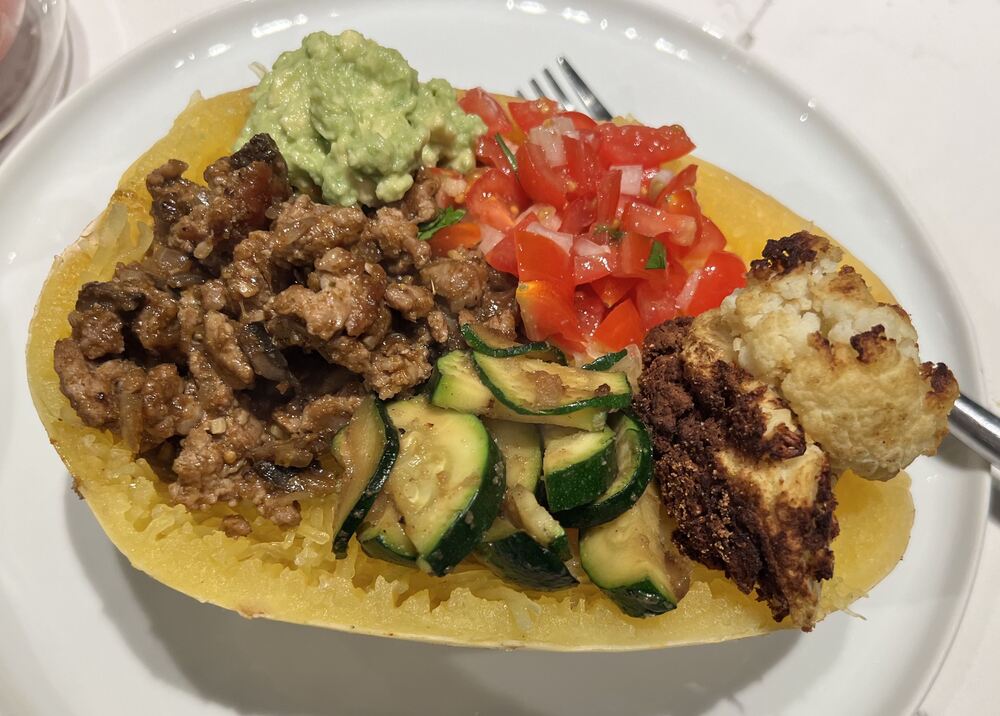 spaghetti squash taco bowl
