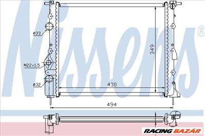 NISSENS 639371 Motorvízhűtő - RENAULT, DACIA, NISSAN