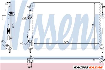 NISSENS 63766 Motorvízhűtő - RENAULT, DACIA