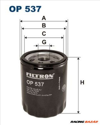 FILTRON op537 Olajszűrő - ALFA ROMEO, FIAT, LANCIA, SEAT, RENAULT, FSO, ZASTAVA