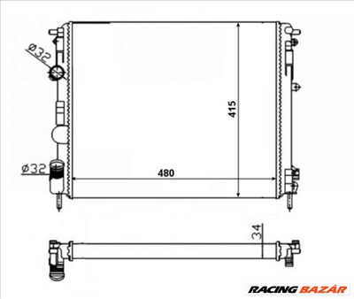 NRF 58217 Motorvízhűtő - RENAULT, DACIA, NISSAN