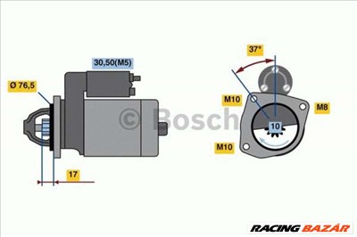 BOSCH 0 986 023 530 Önindító - NISSAN, RENAULT, VAUXHALL, OPEL