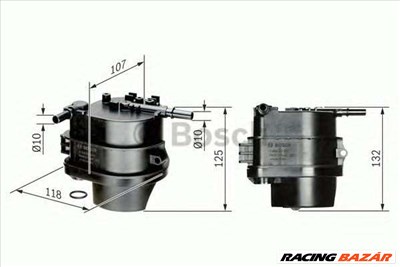 BOSCH 0 450 907 007 - Üzemanyagszűrő CITROËN FORD FORD USA MAZDA PEUGEOT TOYOTA