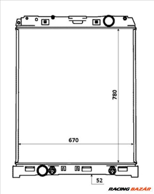 NRF 53883 Motorvízhűtő - RENAULT, FORD, PEUGEOT, SEAT, SKODA, SSANGYONG, MERCEDES-BENZ