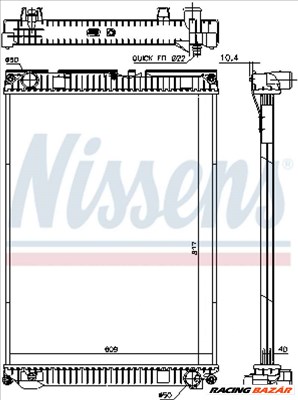 NISSENS 628763 Motorvízhűtő - VAUXHALL, FORD, VOLKSWAGEN, RENAULT, PEUGEOT, MERCEDES-BENZ, CITROEN