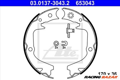 ATE 03.0137-3043.2 - kézifék fékpofakészlet SUBARU