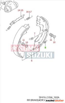 Suzuki Swift fékpofa rugó alsó Sedan Bosch rendszerhez 53232-80EC0