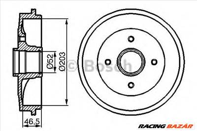 BOSCH 0 986 477 124 - fékdob CITROËN PEUGEOT PEUGEOT (DF-PSA)