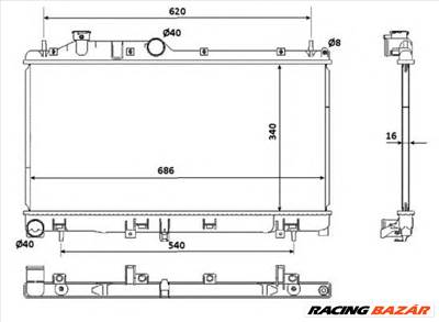 NRF 53929 - Vízhűtő (Hűtőradiátor) SUBARU