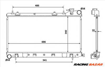 NRF 53815 - Vízhűtő (Hűtőradiátor) SUBARU