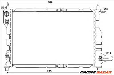 NRF 53068 - Vízhűtő (Hűtőradiátor) CHEVROLET DAEWOO