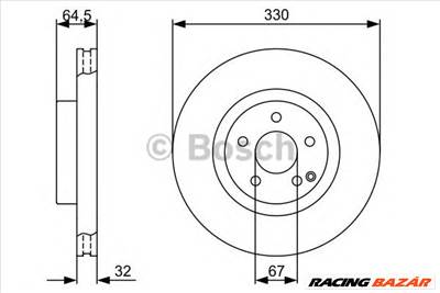 BOSCH 0 986 479 332 - féktárcsa MERCEDES-BENZ MERCEDES-BENZ (BBDC)