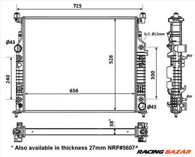 NRF 53936 - Vízhűtő (Hűtőradiátor) MERCEDES-BENZ