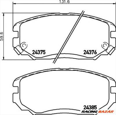 TEXTAR 2437501 - fékbetét HYUNDAI KIA