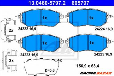 ATE 13.0460-5797.2 - fékbetét SUBARU