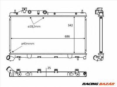 NRF 58385 - Vízhűtő (Hűtőradiátor) SUBARU
