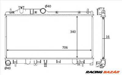 NRF 59116 - Vízhűtő (Hűtőradiátor) SUBARU