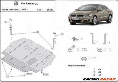 VW Passat CC, 2005-2014 - Motorvédő lemez