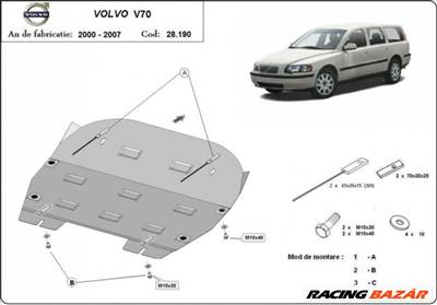 Volvo V70, 2000-2007 - Motorvédő lemez