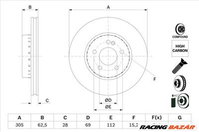 BOSCH 0 986 479 H46 - féktárcsa MERCEDES-BENZ