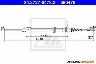 ATE 24.3727-0478.2 - Kézifék bowden MERCEDES-BENZ