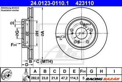 ATE 24.0123-0110.1 - féktárcsa HONDA