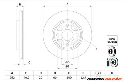 BOSCH 0 986 479 F37 - féktárcsa SUZUKI