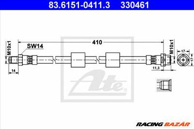 ATE 83.6151-0411.3 - fékcső BMW