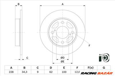 BOSCH 0 986 479 F38 - féktárcsa SUZUKI