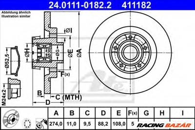 ATE 24.0111-0182.2 - féktárcsa MERCEDES-BENZ RENAULT