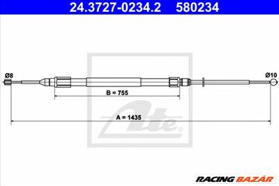 ATE 24.3727-0234.2 - Kézifék bowden BMW