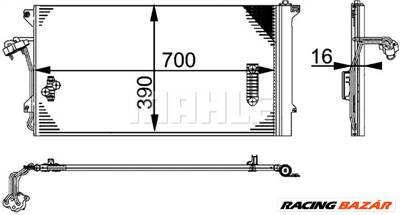 MAHLE AC 659 000P - klíma kondenzátor AUDI PORSCHE VW