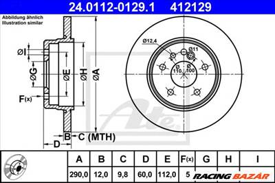 ATE 24.0112-0129.1 - féktárcsa MERCEDES-BENZ