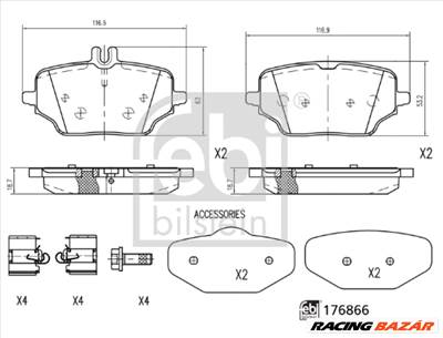 FEBI BILSTEIN 176866 - fékbetétkészlet, tárcsafék MERCEDES-BENZ