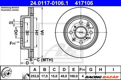 ATE 24.0117-0106.1 - féktárcsa OPEL SUBARU SUZUKI VAUXHALL