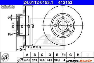 ATE 24.0112-0153.1 - féktárcsa OPEL SUZUKI VAUXHALL