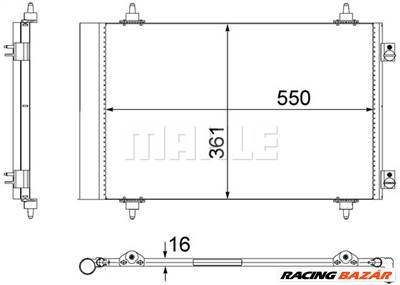 MAHLE AC 487 000S - klíma kondenzátor CITROËN FIAT LANCIA PEUGEOT TOYOTA