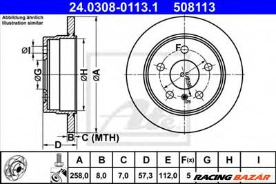 ATE 24.0308-0113.1 - féktárcsa MERCEDES-BENZ