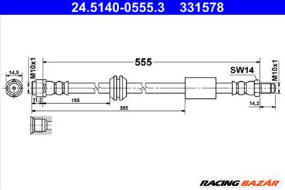 ATE 24.5140-0555.3 - fékcső MERCEDES-BENZ