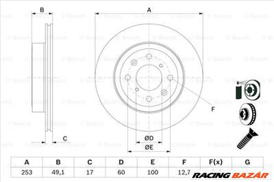 BOSCH 0 986 479 E75 - féktárcsa OPEL SUBARU SUZUKI