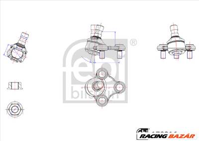 FEBI BILSTEIN 179216 - Lengőkar gömbfej HYUNDAI KIA