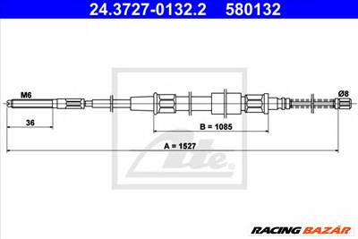 ATE 24.3727-0132.2 - Kézifék bowden SEAT VW