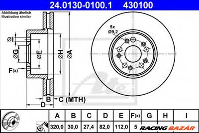 ATE 24.0130-0100.1 - féktárcsa MERCEDES-BENZ