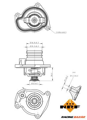 NRF 725008 - termosztát, hűtőfolyadék OPEL SUZUKI VAUXHALL