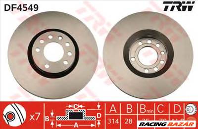 TRW DF4549 - féktárcsa CADILLAC HOLDEN OPEL SAAB VAUXHALL